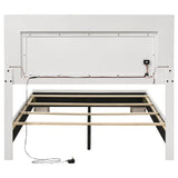 Felicity Wood Full LED Panel Bed White High Gloss - 203500F