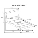 Felicity Wood Full LED Panel Bed White High Gloss - 203500F