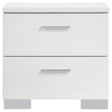 Felicity 4-piece Eastern King Bedroom Set White High Gloss - 203500KE-S4L