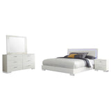 Felicity 4-piece Eastern King Bedroom Set White High Gloss - 203500KE-S4