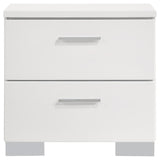 Felicity 4-piece Eastern King Bedroom Set White High Gloss - 203500KE-S4