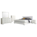 Felicity 5-piece Eastern King Bedroom Set White High Gloss - 203500KE-S5