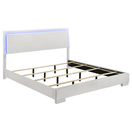 Felicity 6-piece Eastern King Bedroom Set White High Gloss - 203500KE-S6