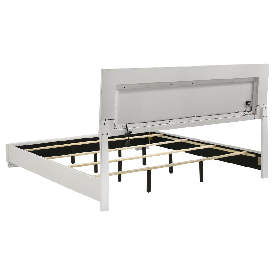 Felicity 6-piece Eastern King Bedroom Set White High Gloss - 203500KE-S6