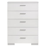 Felicity 6-piece Eastern King Bedroom Set White High Gloss - 203500KE-S6