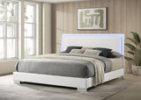 Felicity Wood Eastern King LED Panel Bed White High Gloss - 203500KE