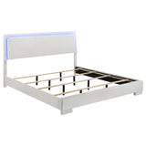 Felicity Wood Eastern King LED Panel Bed White High Gloss - 203500KE
