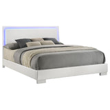 Felicity Wood Eastern King LED Panel Bed White High Gloss - 203500KE