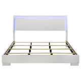 Felicity Wood Eastern King LED Panel Bed White High Gloss - 203500KE