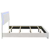 Felicity Wood Eastern King LED Panel Bed White High Gloss - 203500KE