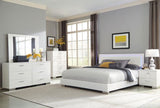 Felicity Wood Queen LED Panel Bed White High Gloss - 203500Q