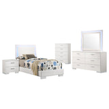 Felicity 5-piece Twin Bedroom Set White High Gloss - 203500T-S5L