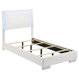 Felicity Wood Twin LED Panel Bed White High Gloss - 203500T