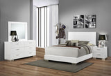 Felicity 4-piece Eastern King Bedroom Set White High Gloss - 203501KE-S4