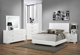 Felicity 6-piece Eastern King Bedroom Set White High Gloss - 203501KE-S6