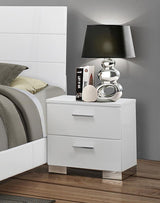 Felicity 2-drawer Nightstand White High Gloss - 203502