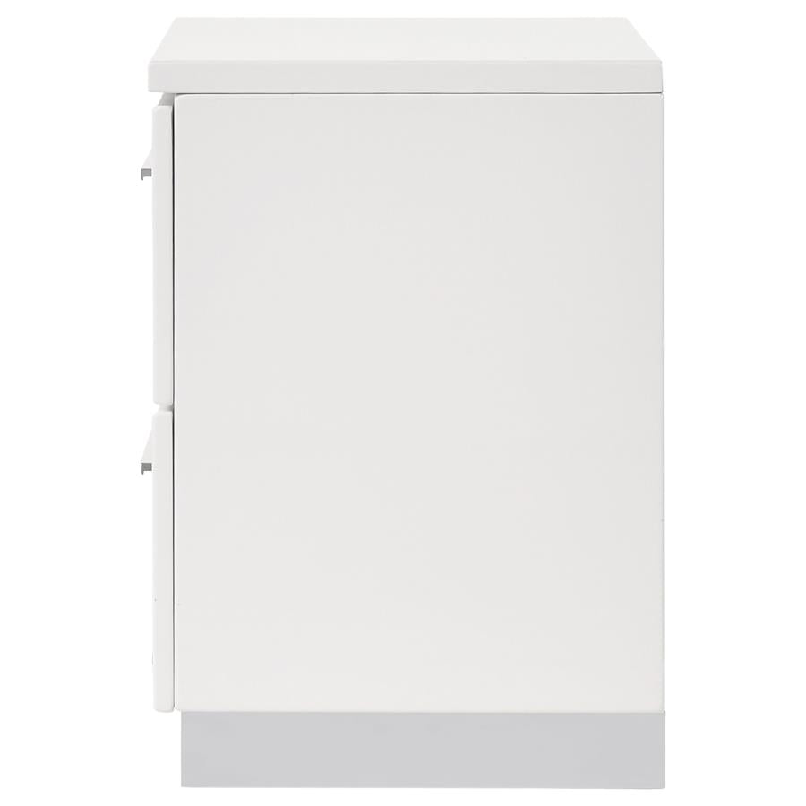 Felicity 2-drawer Nightstand White High Gloss - 203502