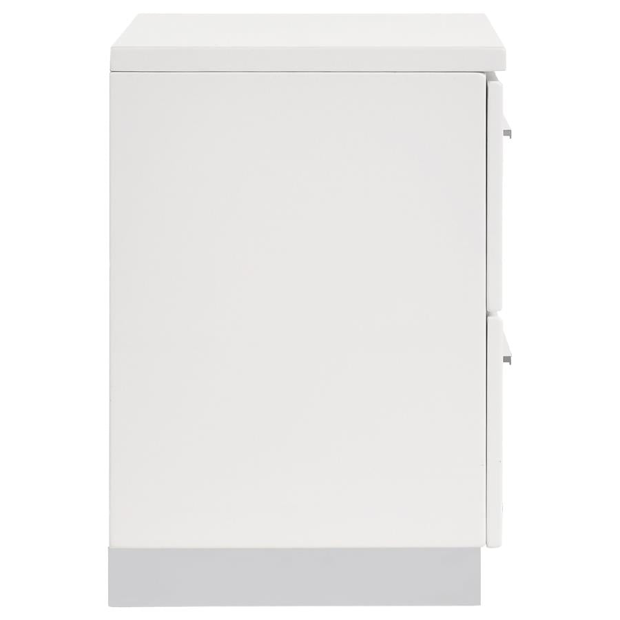 Felicity 2-drawer Nightstand White High Gloss - 203502
