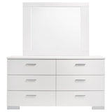 Felicity 6-drawer Wood Dresser with Mirror White High Gloss - 203503M