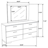Felicity 6-drawer Wood Dresser with Mirror White High Gloss - 203503M