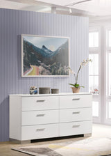 Felicity 6-drawer Dresser White High Gloss - 203503