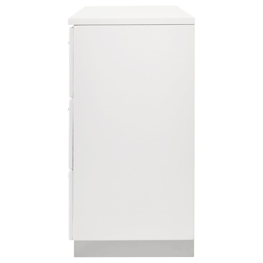 Felicity 6-drawer Dresser White High Gloss - 203503