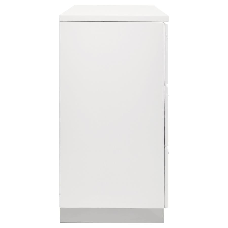 Felicity 6-drawer Dresser White High Gloss - 203503