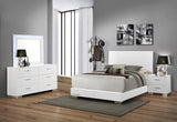 Felicity Wood LED Dresser Mirror White High Gloss - 203504LED