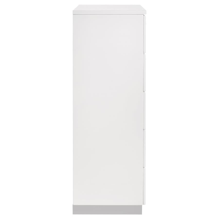 Felicity 5-drawer Bedroom Chest White High Gloss - 203505