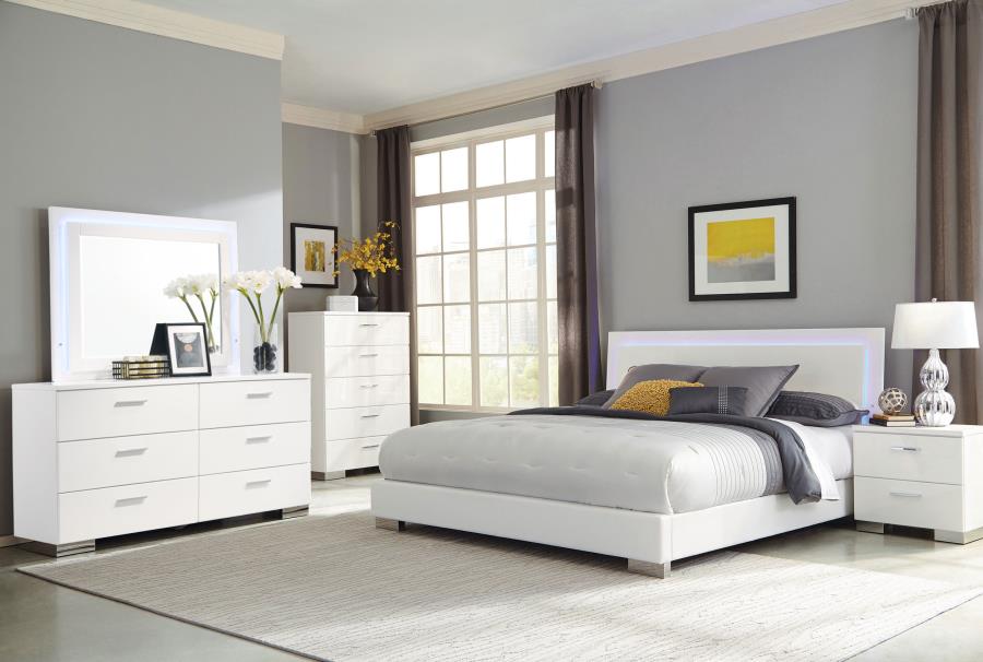 Felicity 5-drawer Bedroom Chest White High Gloss - 203505