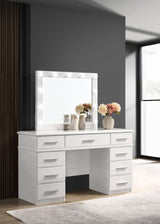Felicity 9-drawer Vanity Table Lighted Mirror Glossy White - 203507