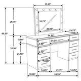 Felicity 9-drawer Vanity Table Lighted Mirror Glossy White - 203507