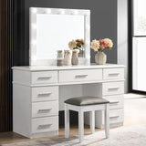 Felicity 9-drawer Vanity Table Lighted Mirror Glossy White - 203507
