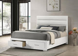 Felicity Eastern King Storage Bed White High Gloss - 203510KE