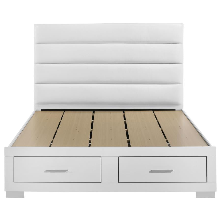Felicity Eastern King Storage Bed White High Gloss - 203510KE