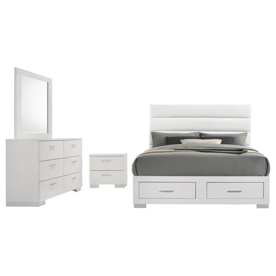 Felicity 4-piece Queen Platform Bedroom Set White - 203510Q-S4