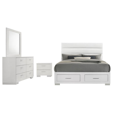 Felicity 4-piece Queen Platform Bedroom Set White - 203510Q-S4