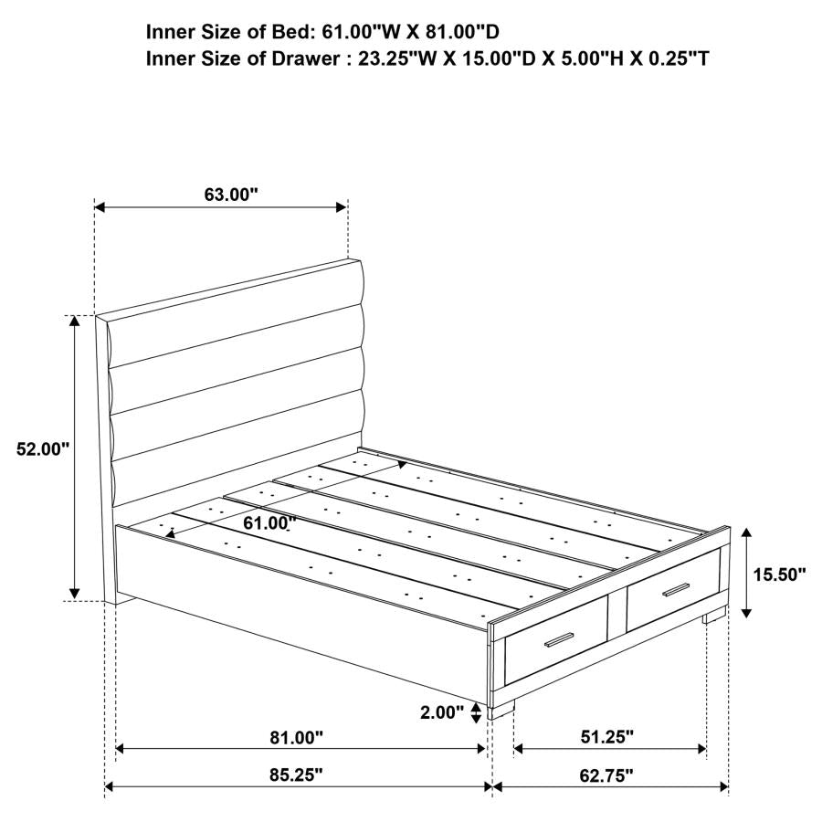 Felicity 5-piece Queen Platform Bedroom Set White - 203510Q-S5
