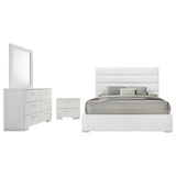 Felicity 4-piece Eastern King Bedroom Set White High Gloss - 203511KE-S4