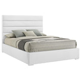 Felicity 53-inch Upholstered Eastern King Platform Bed White - 203511KE