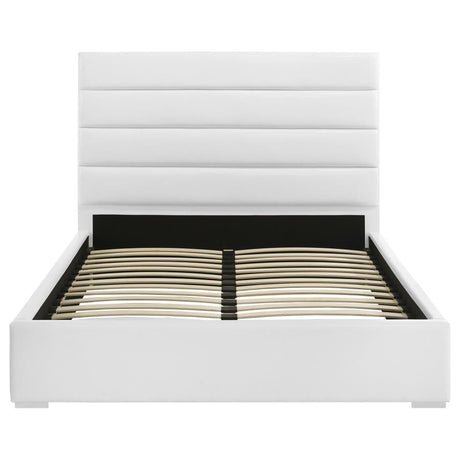 Felicity 53-inch Upholstered Eastern King Platform Bed White - 203511KE