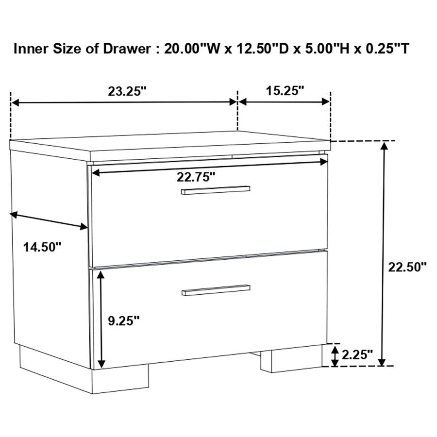 Felicity 4-piece California King Bedroom Set White High Gloss - 203511KW-S4
