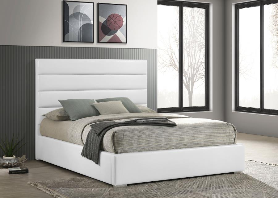 Felicity 53-inch Upholstered California King Bed White - 203511KW