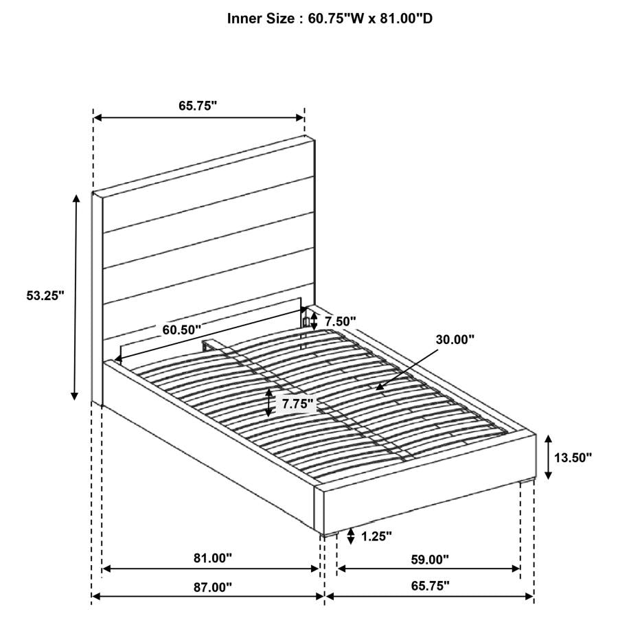 Felicity 53-inch Upholstered Queen Platform Bed White - 203511Q