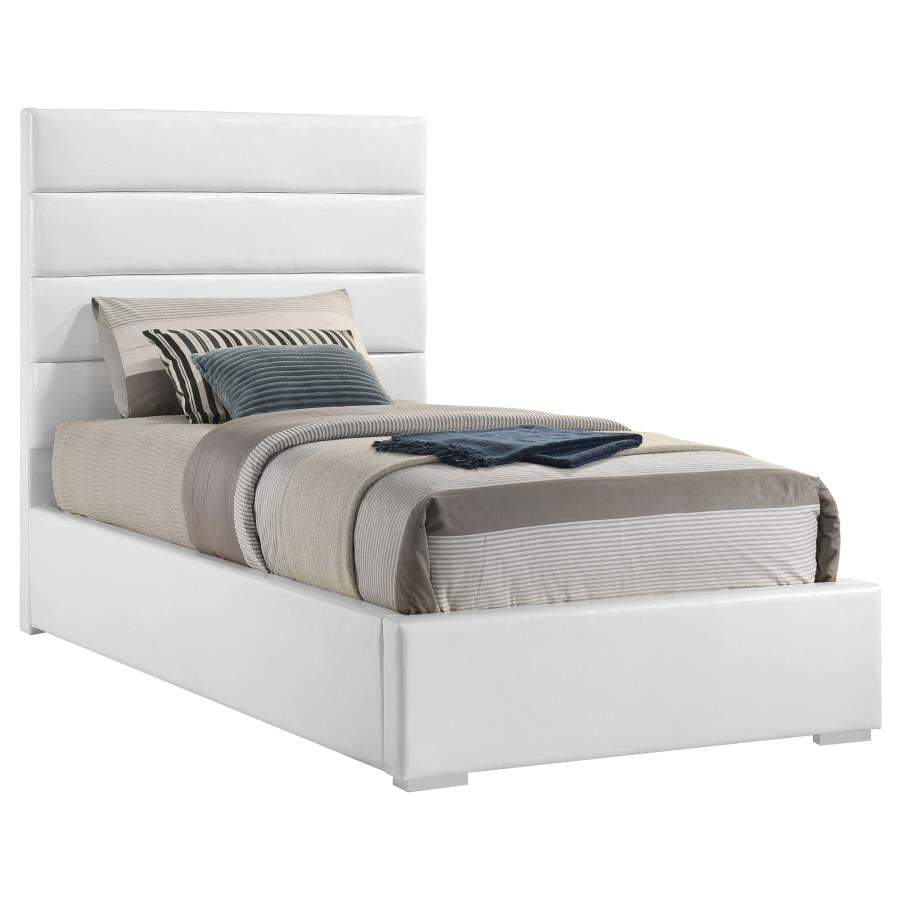 Felicity 53-inch Upholstered Twin Platform Bed White - 203511T