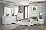 Felicity 53-inch Upholstered Twin Platform Bed White - 203511T