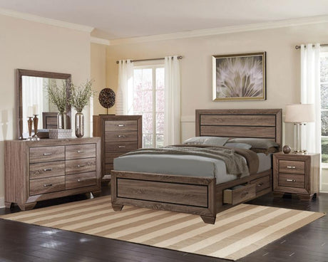 Kauffman 5-piece Eastern King Bedroom Set Washed Taupe - 204190KE-S5