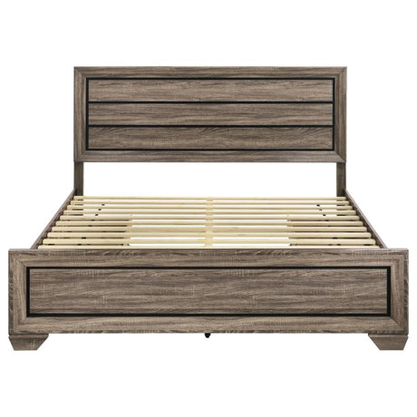Kauffman Wood Eastern King Storage Panel Bed Washed Taupe - 204190KE