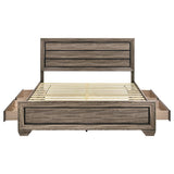Kauffman Wood Eastern King Storage Panel Bed Washed Taupe - 204190KE