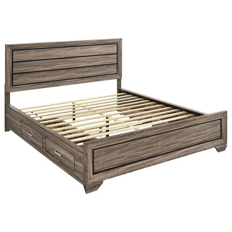 Kauffman Wood California King Storage Panel Bed Washed Taupe - 204190KW
